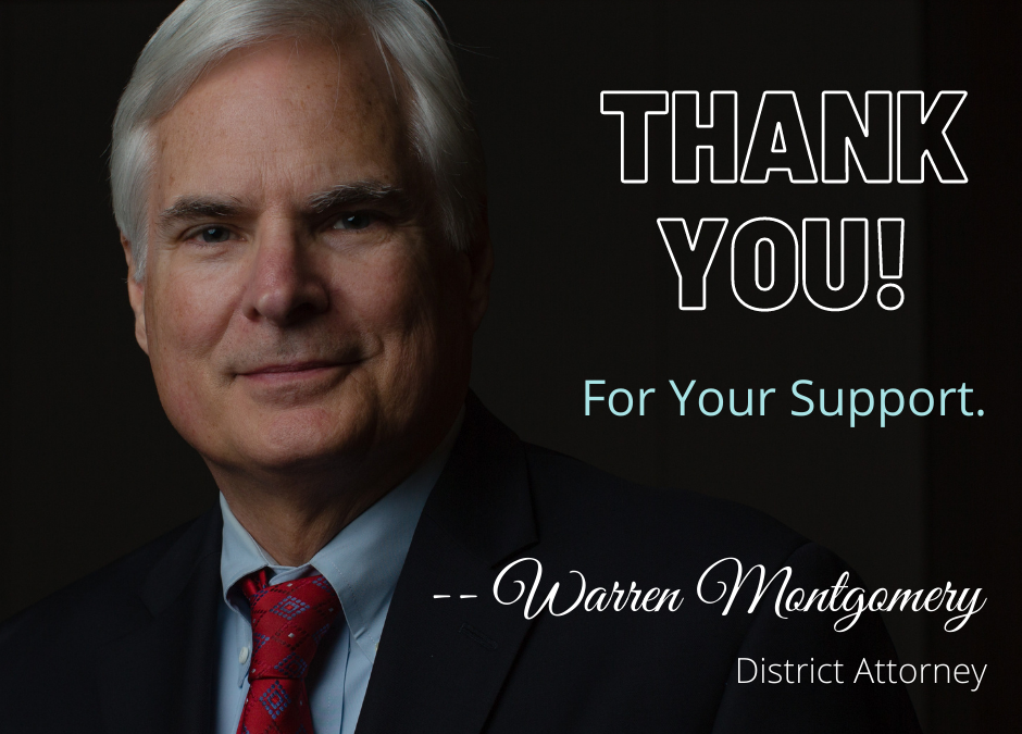 Thank you Letter to Citizens of Washington and St. Tammany from D.A. Montgomery